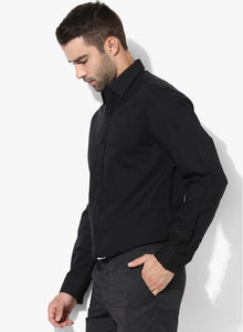 Black Solid Slim Fit Formal Shirt