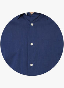 Navy Blue Textured Slim Fit Formal Shirt