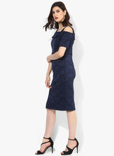 Navy Blue Coloured Solid Shift Dress