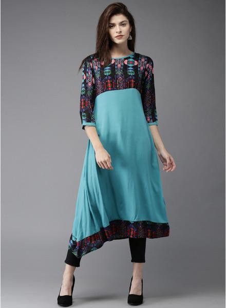 New Blue Printed Kurta