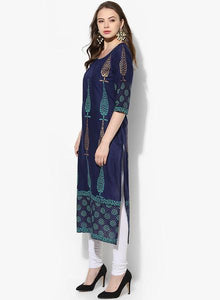 Navy Blue Embellished Kurta